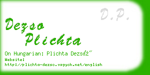 dezso plichta business card